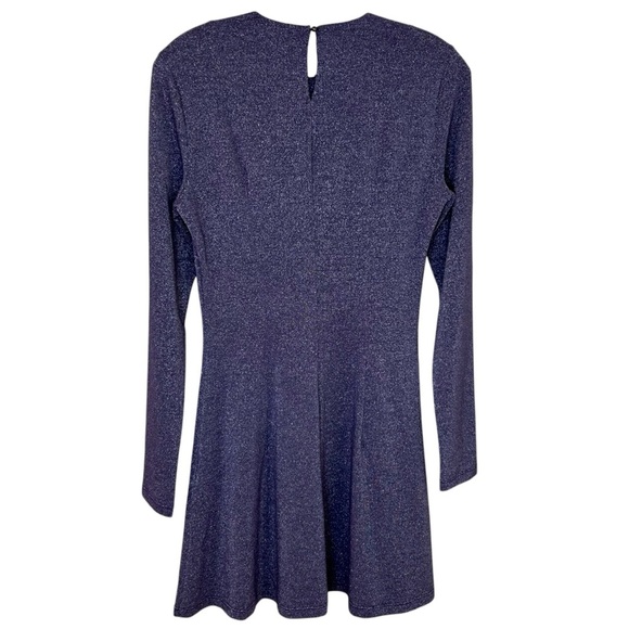 Musier Paris - Mini, Long Sleeve, Shimmer Knit Dress - Size 4-US (36 FR) Purple - Picture 6 of 17